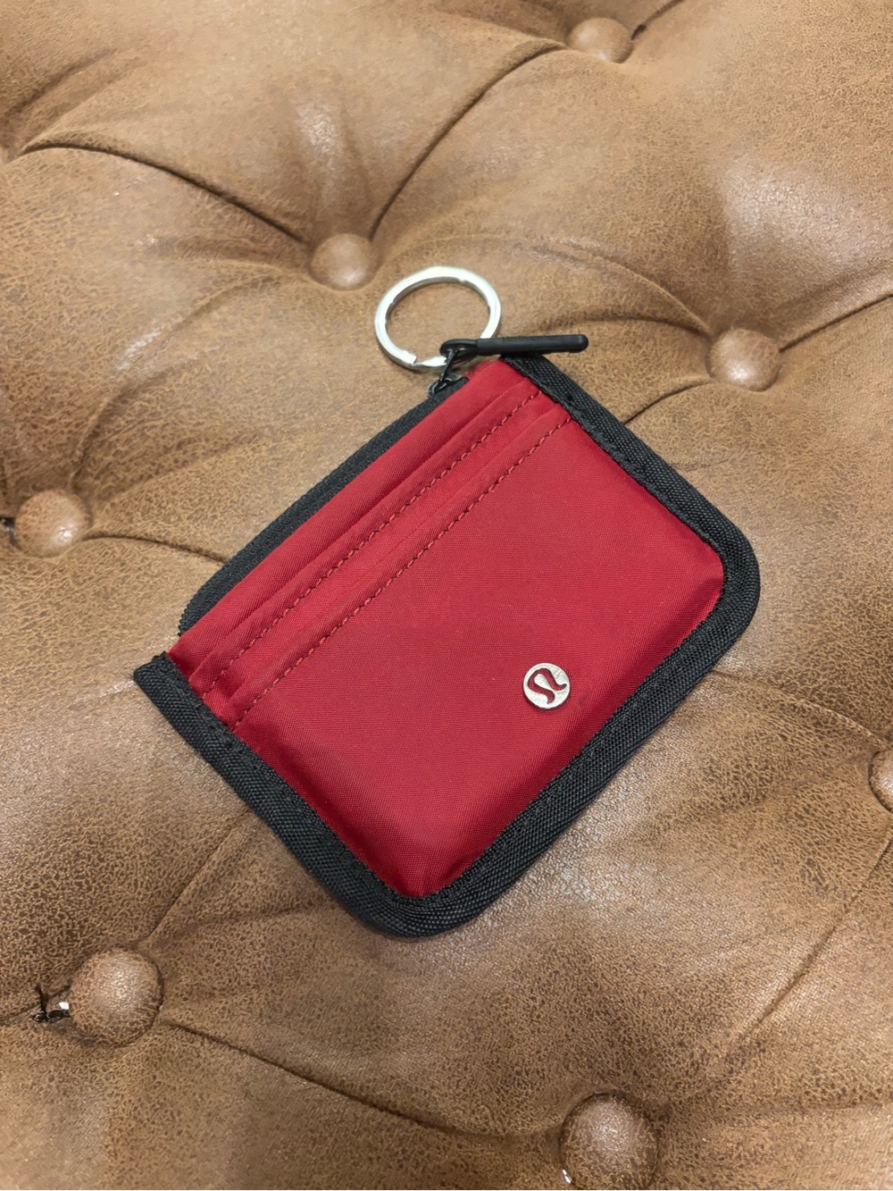 lululemon athletica Red Card Holder Keyring with Black Trim